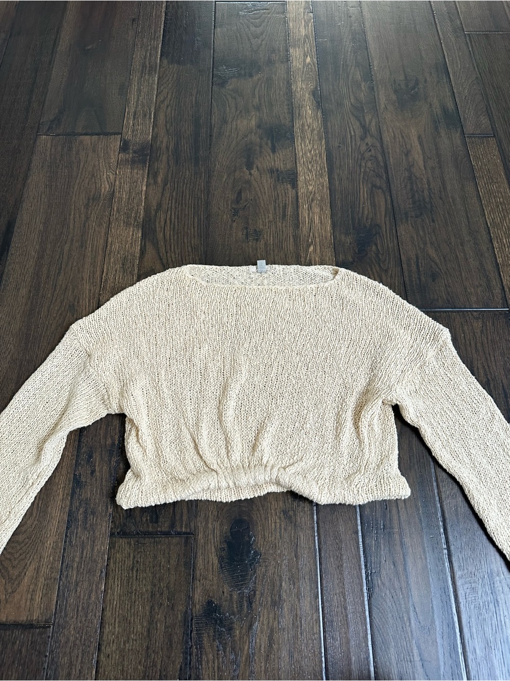 Urban Outfitters Cream Cropped Knit Sweater – Size Small